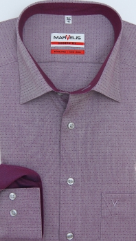 Preview: Marvelis Hemd extra lg. Arm 69cm, Modern Fit -aubergine- 72556998